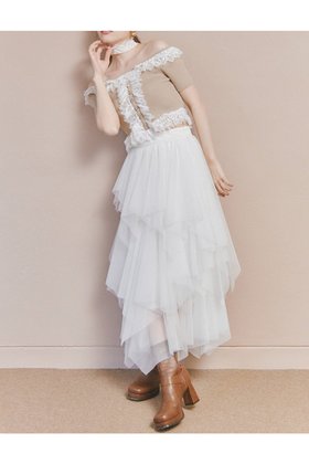 【リエンダ/rienda】のニュアンスランダムチュールジャストウエストスカート 人気、トレンドファッション・服の通販 founy(ファニー) ファッション Fashion レディースファッション WOMEN スカート Skirt おすすめ Recommend エレガント 上品 Elegant シンプル Simple バランス Balance ランダム Random 再入荷 Restock/Back In Stock/Re Arrival |ID:prp329100004530086