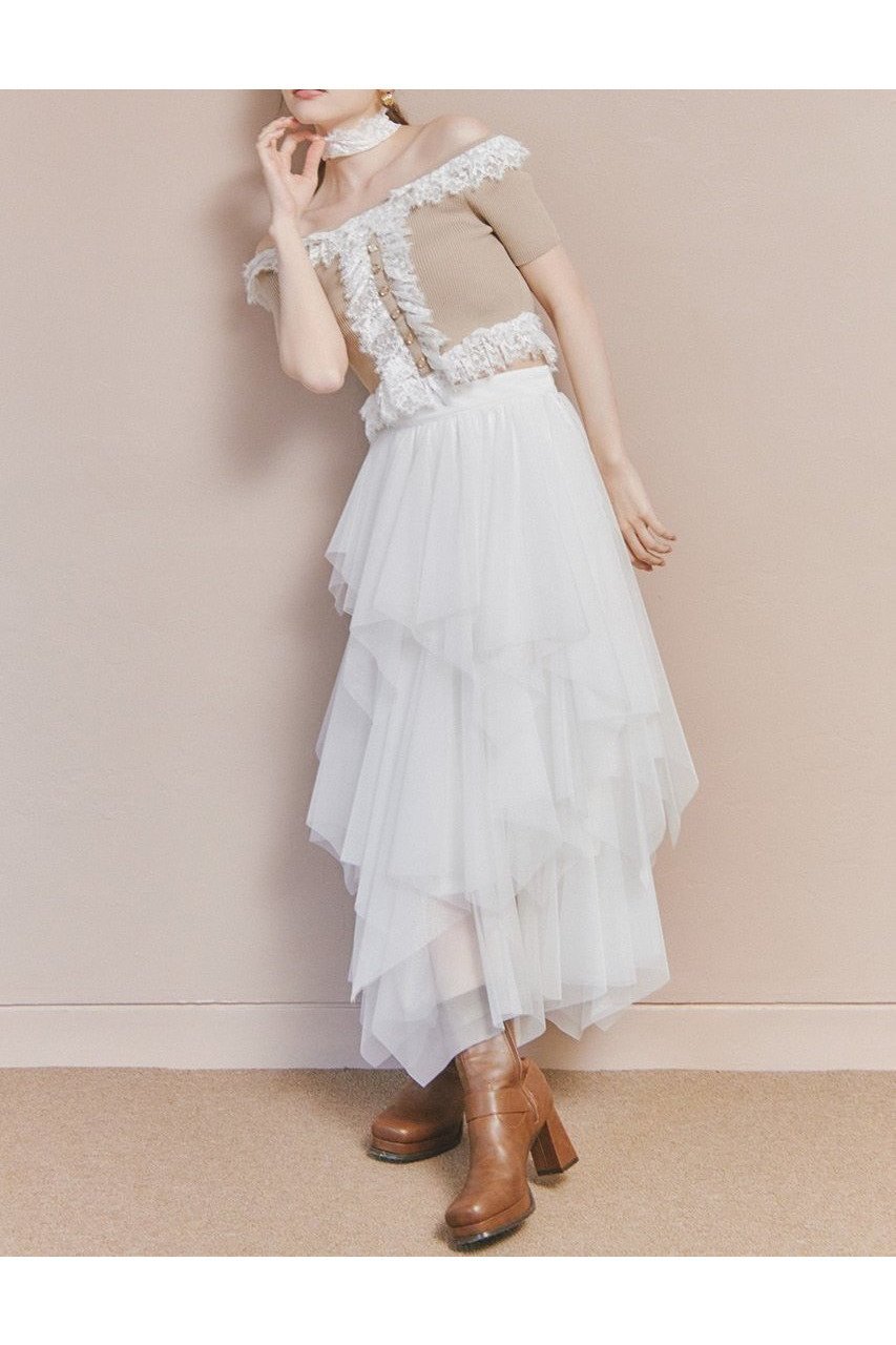 【リエンダ/rienda】のニュアンスランダムチュールジャストウエストスカート 人気、トレンドファッション・服の通販 founy(ファニー) 　ファッション　Fashion　レディースファッション　WOMEN　スカート　Skirt　おすすめ　Recommend　エレガント 上品　Elegant　シンプル　Simple　バランス　Balance　ランダム　Random　再入荷　Restock/Back In Stock/Re Arrival　 other-1|ID: prp329100004530086 ipo3291000000032236514