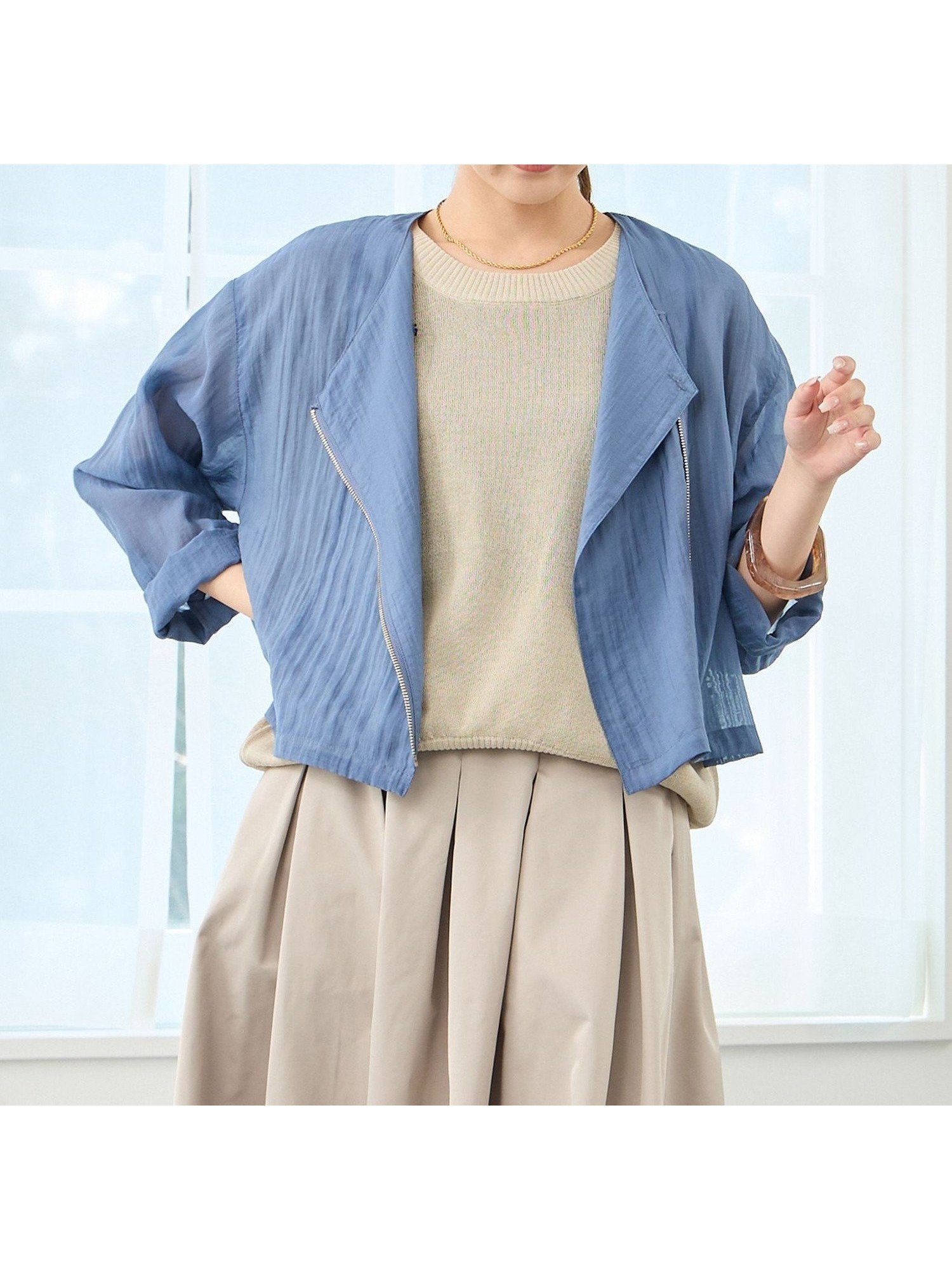 【その他のブランド/Other】のシアーライダースブルゾン インテリア・キッズ・メンズ・レディースファッション・服の通販 founy(ファニー) 　ファッション　Fashion　レディースファッション　WOMEN　アウター　Coat Outerwear　ブルゾン　Blouson/Jackets　ライダース　Riders Jacket　シアー　Sheer　ショート　Short　ライダース　Riders　人気　Popularity　秋　Autumn/Fall　60ブルー|ID: prp329100004530097 ipo3291000000032242538