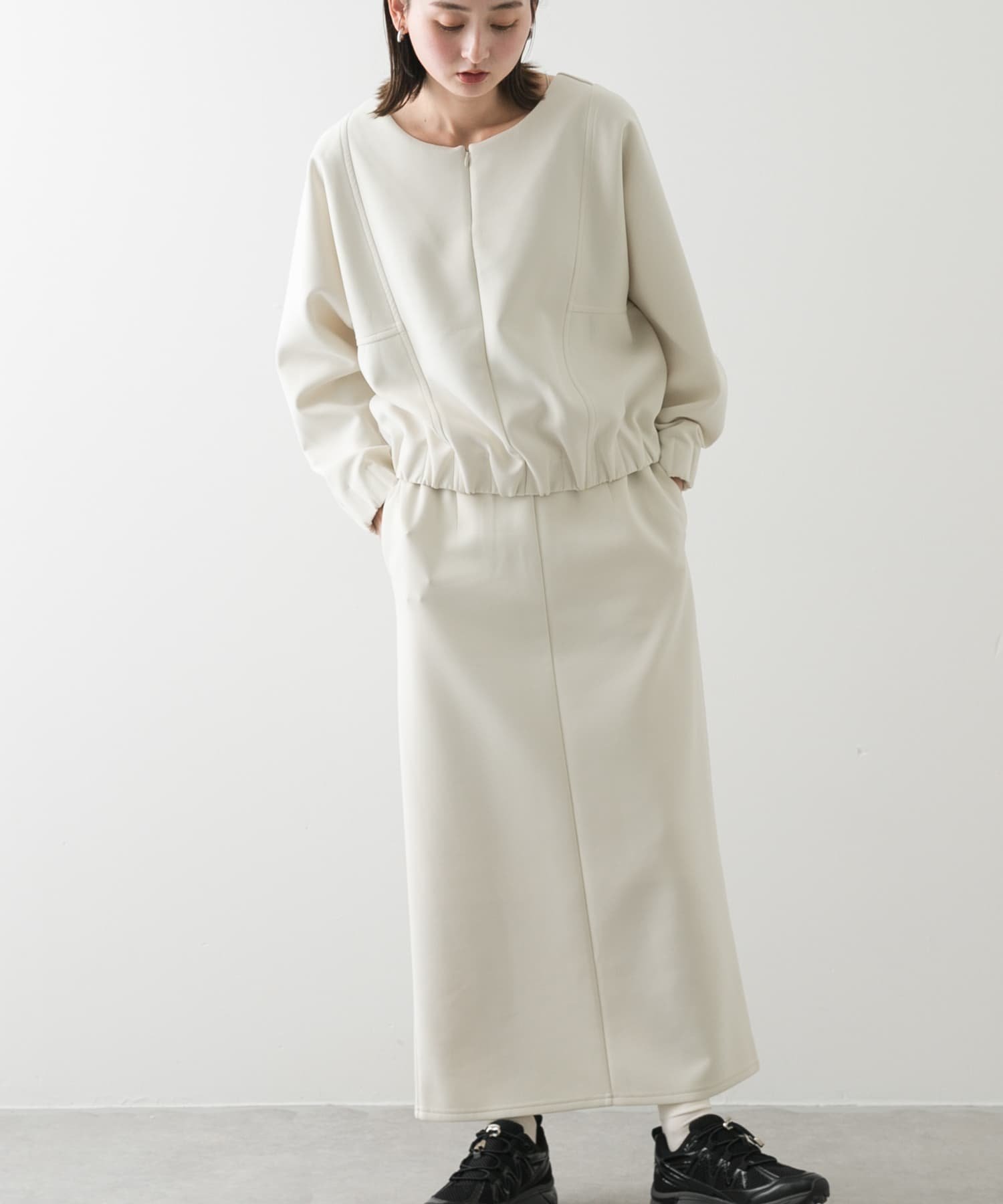 【センスオブプレイス/SENSE OF PLACE by URBAN RESEARCH】のダンボールカットストレートスカート インテリア・キッズ・メンズ・レディースファッション・服の通販 founy(ファニー) 　ファッション　Fashion　レディースファッション　WOMEN　スカート　Skirt　2025年　2025　2025春夏・S/S　Ss,Spring/Summer,2025　セットアップ　Set Up　夏　Summer　S/S・春夏　Ss・Spring/Summer　IVORY|ID: prp329100004530187 ipo3291000000032028376