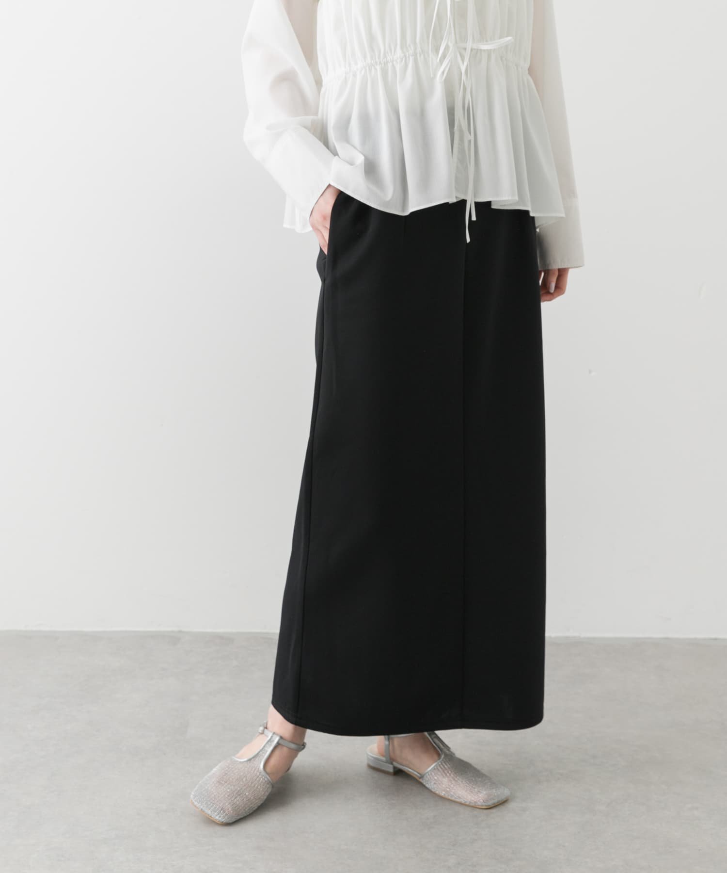 【センスオブプレイス/SENSE OF PLACE by URBAN RESEARCH】のダンボールカットストレートスカート インテリア・キッズ・メンズ・レディースファッション・服の通販 founy(ファニー) 　ファッション　Fashion　レディースファッション　WOMEN　スカート　Skirt　2025年　2025　2025春夏・S/S　Ss,Spring/Summer,2025　セットアップ　Set Up　夏　Summer　S/S・春夏　Ss・Spring/Summer　BLACK|ID: prp329100004530187 ipo3291000000032028378