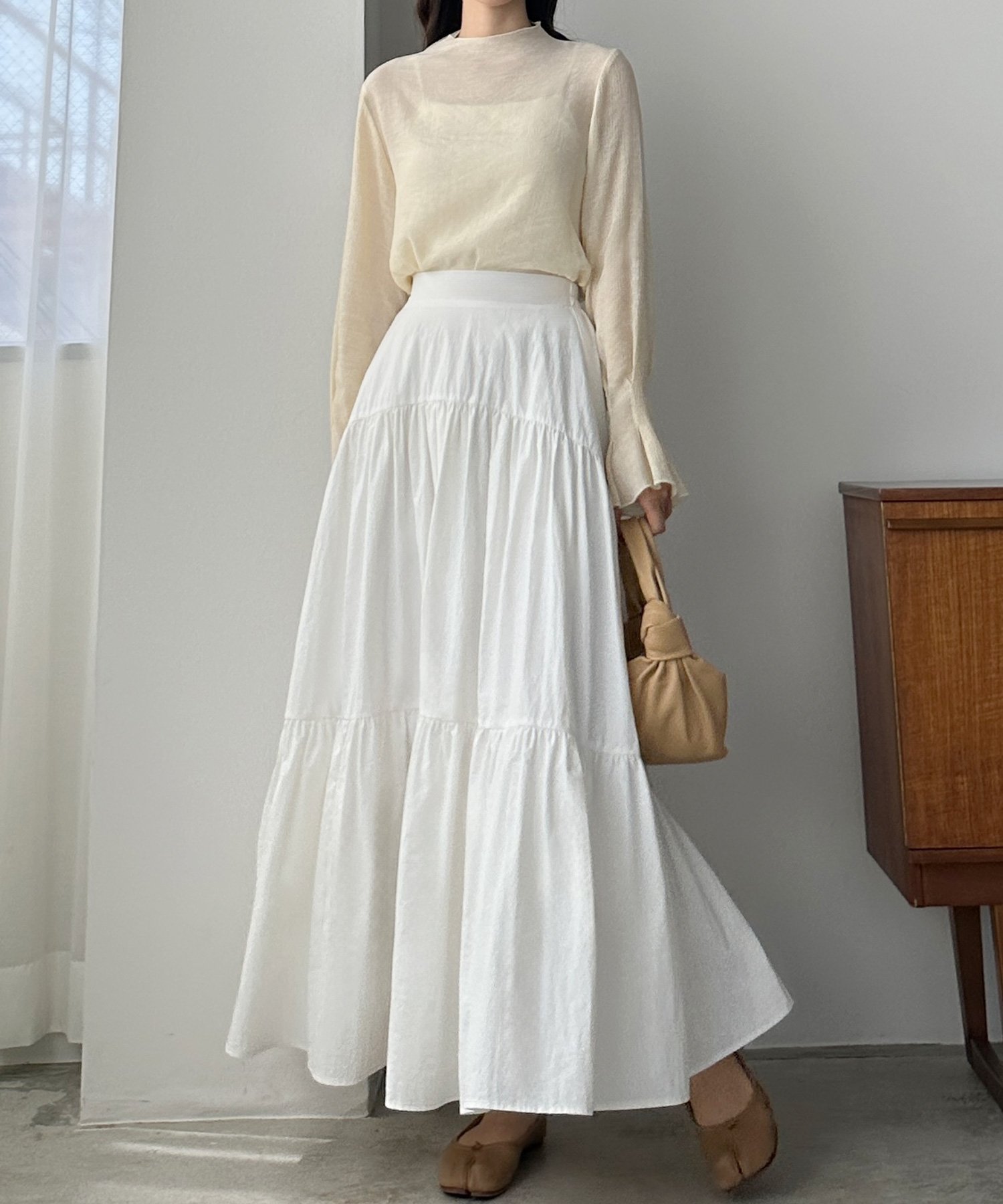 【ジュノア/JUNOAH】のLouere ワッシャースカート インテリア・キッズ・メンズ・レディースファッション・服の通販 founy(ファニー) 　ファッション　Fashion　レディースファッション　WOMEN　スカート　Skirt　ホワイト|ID: prp329100004530208 ipo3291000000032238866