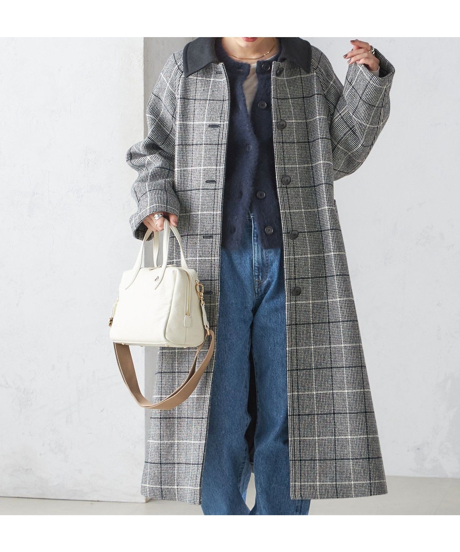 【シップス フォー ウィメン/SHIPS】のLA TORRE チェック ステンカラー コート 人気、トレンドファッション・服の通販 founy(ファニー) 　ファッション　Fashion　レディースファッション　WOMEN　アウター　Coat Outerwear　コート　Coats　イタリア　Italy　スタンド　Stand　スリーブ　Sleeve　ダブル　Double　チェック　Check　フェイス　Face　フォルム　Form　フラップ　Flap　マニッシュ　Mannish　ミドル　Middle　無地　Plain Color　ロング　Long　おすすめ　Recommend　 other-1|ID: prp329100004530219 ipo3291000000032028509
