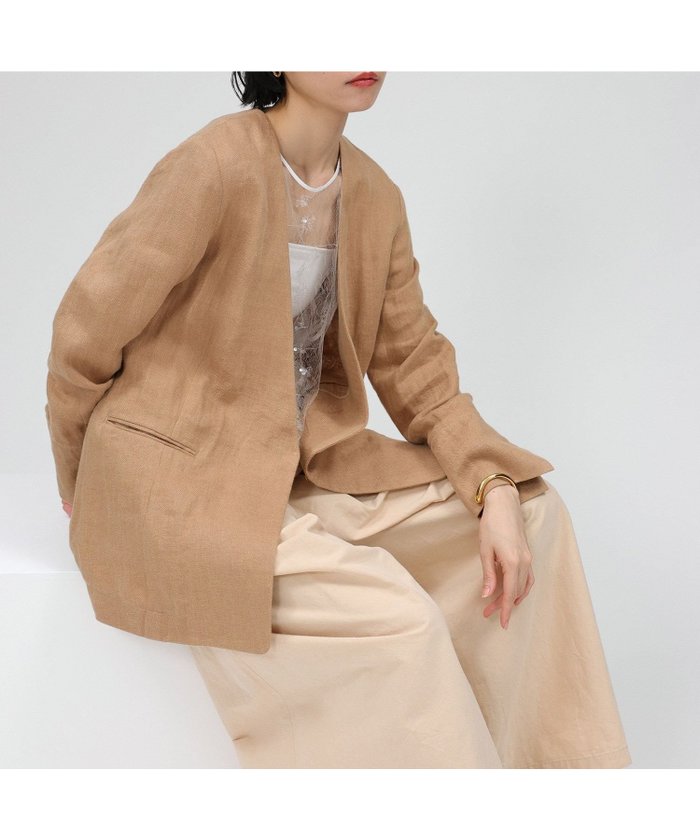 【バビロン/BABYLONE / KIDS】のリネンノーカラージャケット インテリア・キッズ・メンズ・レディースファッション・服の通販 founy(ファニー) https://founy.com/ ファッション Fashion キッズファッション Fashion for Kids アウター Coat Outerwear /Kids シルク Silk, 100% Silk ジャケット Jacket, Outerwear なめらか Smooth, Silky Texture ボトム Bottoms, Lower Wear リネン Linen, Linen Fabric 再入荷 Restock / Back in Stock 夏 Summer ビジネス 仕事 通勤 Business / Work / Commuting |ID: prp329100004530221 ipo3291000000032659610