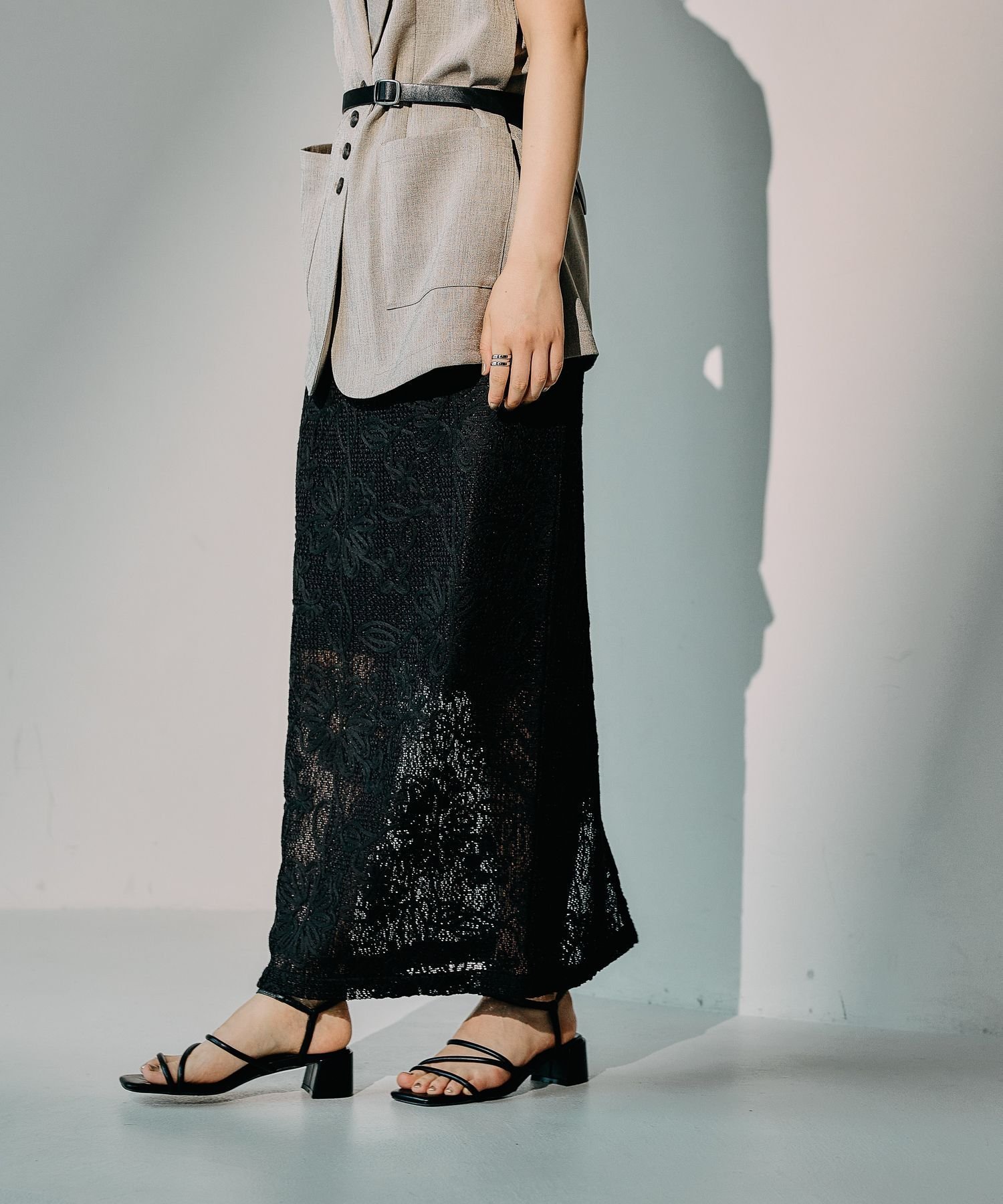 【レプシィム ローリーズファーム/LEPSIM LOWRYS FARM】のコードレーススカート インテリア・キッズ・メンズ・レディースファッション・服の通販 founy(ファニー) 　ファッション　Fashion　レディースファッション　WOMEN　スカート　Skirt　おすすめ　Recommend　シンプル　Simple　トレンド　Trend　ペチコート　Petticoat　メッシュ　Mesh　レース　Race　夏　Summer　ブラック09|ID: prp329100004530235 ipo3291000000032028567