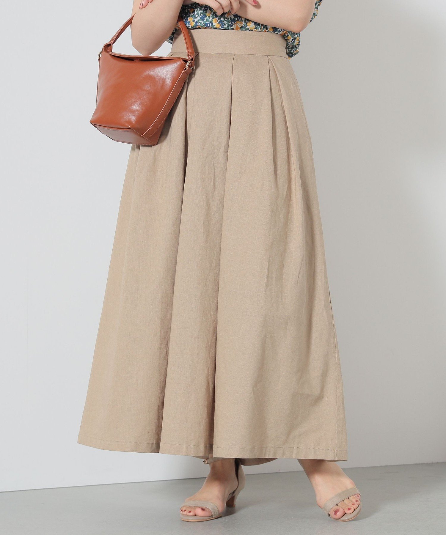 【その他のブランド/Other】の麻混 フレアスカート インテリア・キッズ・メンズ・レディースファッション・服の通販 founy(ファニー) 　ファッション　Fashion　レディースファッション　WOMEN　スカート　Skirt　Aライン/フレアスカート　Flared A-Line Skirts　春　Spring　カットソー　Cut And Sew　キャップ　Cap　ストレート　Straight　バランス　Balance　フィット　Fit　フェミニン　Feminine　フレア　Flare　プレーン　Plane　ポケット　Pocket　ロング　Long　S/S・春夏　Ss・Spring/Summer　おすすめ　Recommend　夏　Summer　BEIGE|ID: prp329100004530270 ipo3291000000032028704