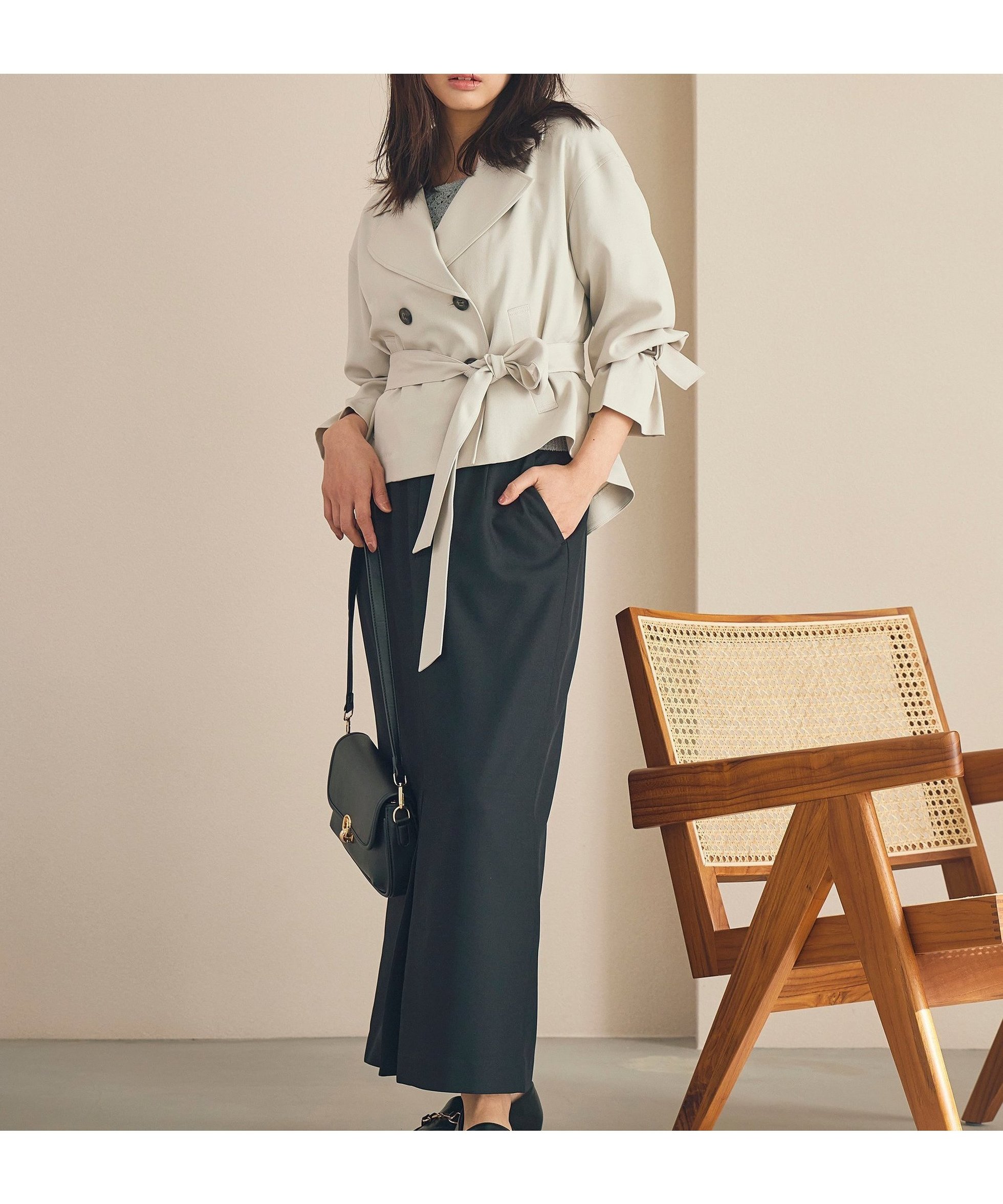 【プロポーション ボディドレッシング/PROPORTION BODY DRESSING】のナロースリットスカート インテリア・キッズ・メンズ・レディースファッション・服の通販 founy(ファニー) 　ファッション　Fashion　レディースファッション　WOMEN　スカート　Skirt　シンプル　Simple　スリット　Slit　ツイル　Twill　フロント　Front　ブラック|ID: prp329100004530301 ipo3291000000032028831