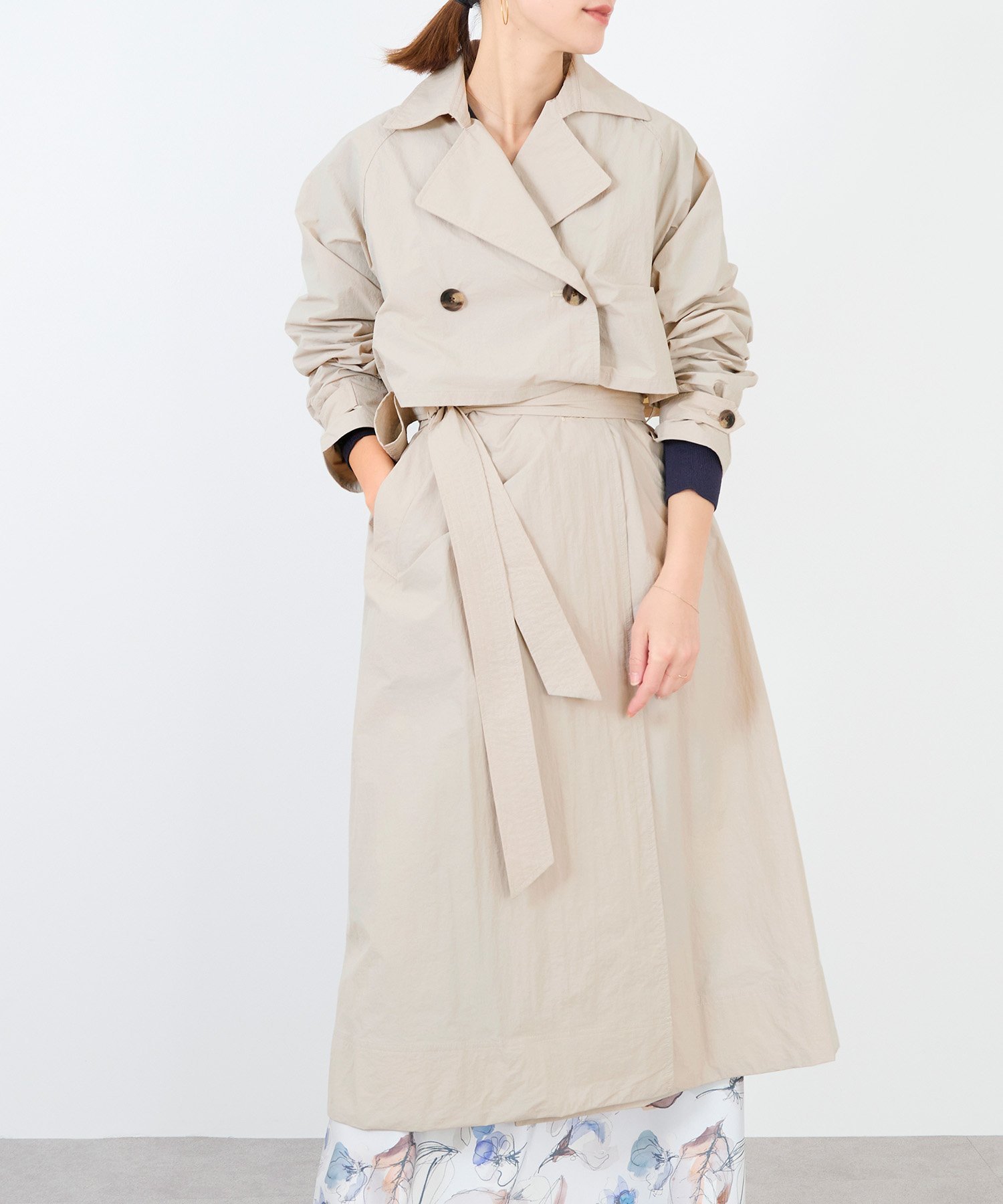 【マイカ ディール/MICA & DEAL】のレイヤートレンチコート インテリア・キッズ・メンズ・レディースファッション・服の通販 founy(ファニー) 　ファッション　Fashion　レディースファッション　WOMEN　アウター　Coat Outerwear　コート　Coats　トレンチコート　Trench Coats　トレンチ　Trench　L/BEIGE|ID: prp329100004530310 ipo3291000000032028868