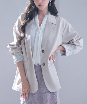 【セゾンドパピヨン/SAISON DE PAPILLON】の袖口折り返しテーラードジャケット 人気、トレンドファッション・服の通販 founy(ファニー) ファッション Fashion レディースファッション WOMEN アウター Coat Outerwear ジャケット Jackets テーラードジャケット Tailored Jackets おすすめ Recommend ストライプ Stripe ダブル Double ミドル Middle ワンポイント One Point |ID:prp329100004530353