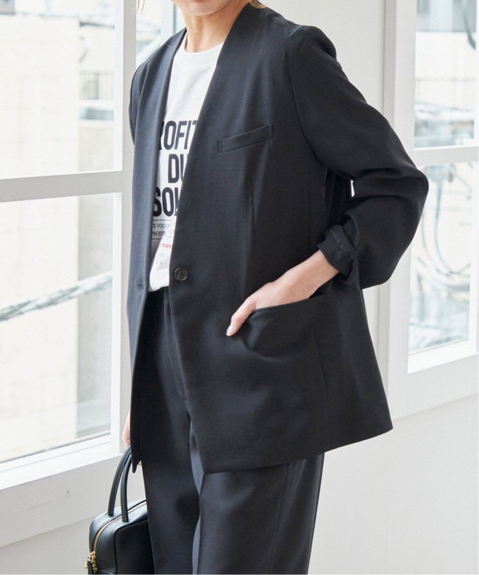 【スピック&スパン/Spick & Span】の《追加》ドライダブルクロスVカラージャケット インテリア・キッズ・メンズ・レディースファッション・服の通販 founy(ファニー) https://founy.com/ ファッション Fashion レディースファッション Ladies' Fashion Online アウター Coat Outerwear ジャケット Jackets ジャケット Jacket セットアップ Set Up 人気 Popularity 再入荷 Restock/Back In Stock/Re Arrival |ID: prp329100004530386 ipo3291000000032657258