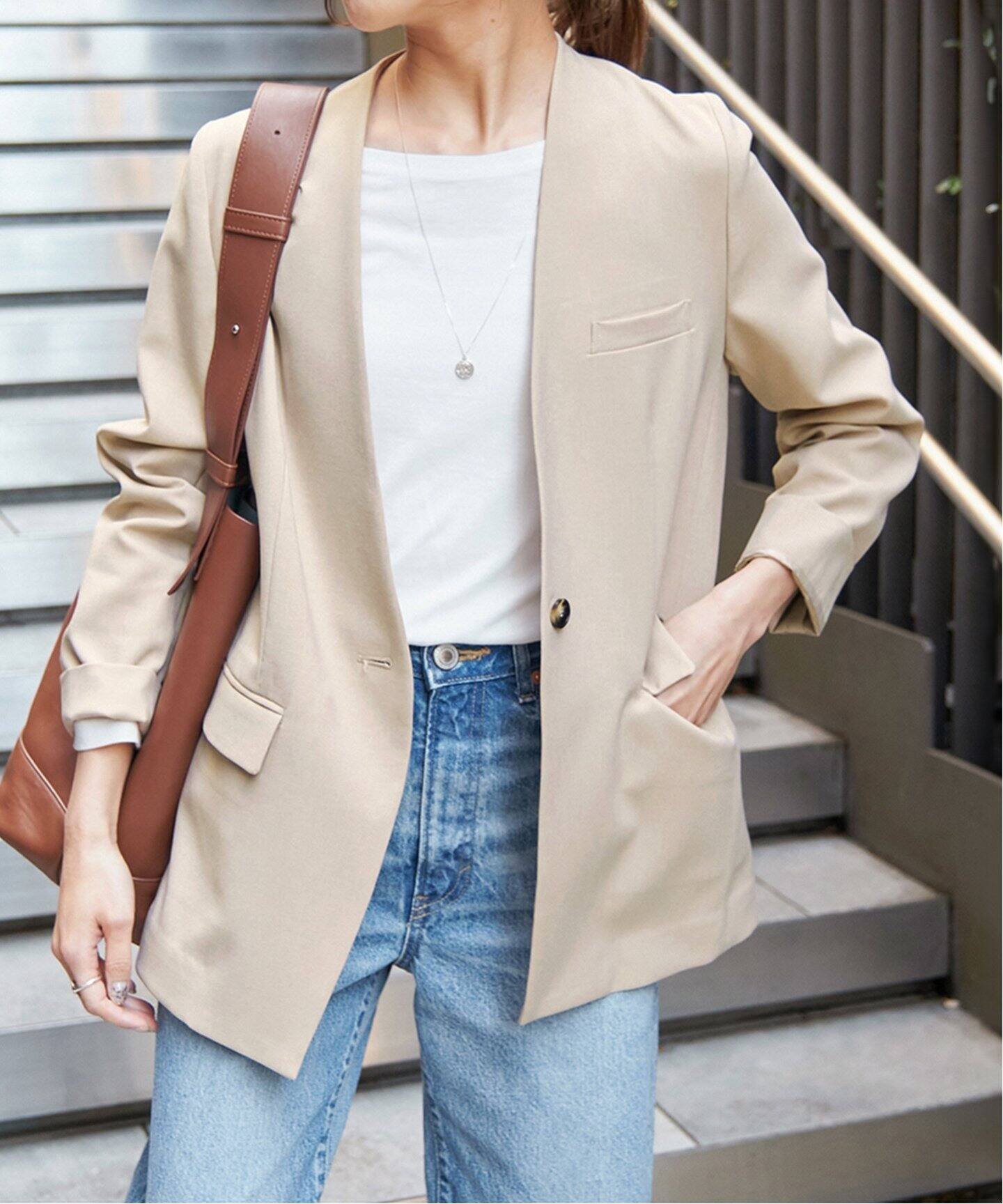 【スピック&スパン/Spick & Span】の《追加》ドライダブルクロスVカラージャケット インテリア・キッズ・メンズ・レディースファッション・服の通販 founy(ファニー) 　ファッション　Fashion　レディースファッション　Fashion for Women　アウター　Coat / Outerwear Collection　レディースジャケット・軽アウター　Jackets　ジャケット　Jacket, Outerwear　セットアップ　Set-Up, Coordinated Outfit　人気　Popular, Best Seller　再入荷　Restock / Back in Stock　ベージュ|ID: prp329100004530386 ipo3291000000032657264