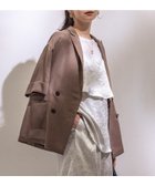 【インディヴィ/INDIVI】の【洗える/メッシュ素材】リネンライク半袖ダブルジャケット キャメルブラウン|ID: prp329100004530394 ipo3291000000032029204