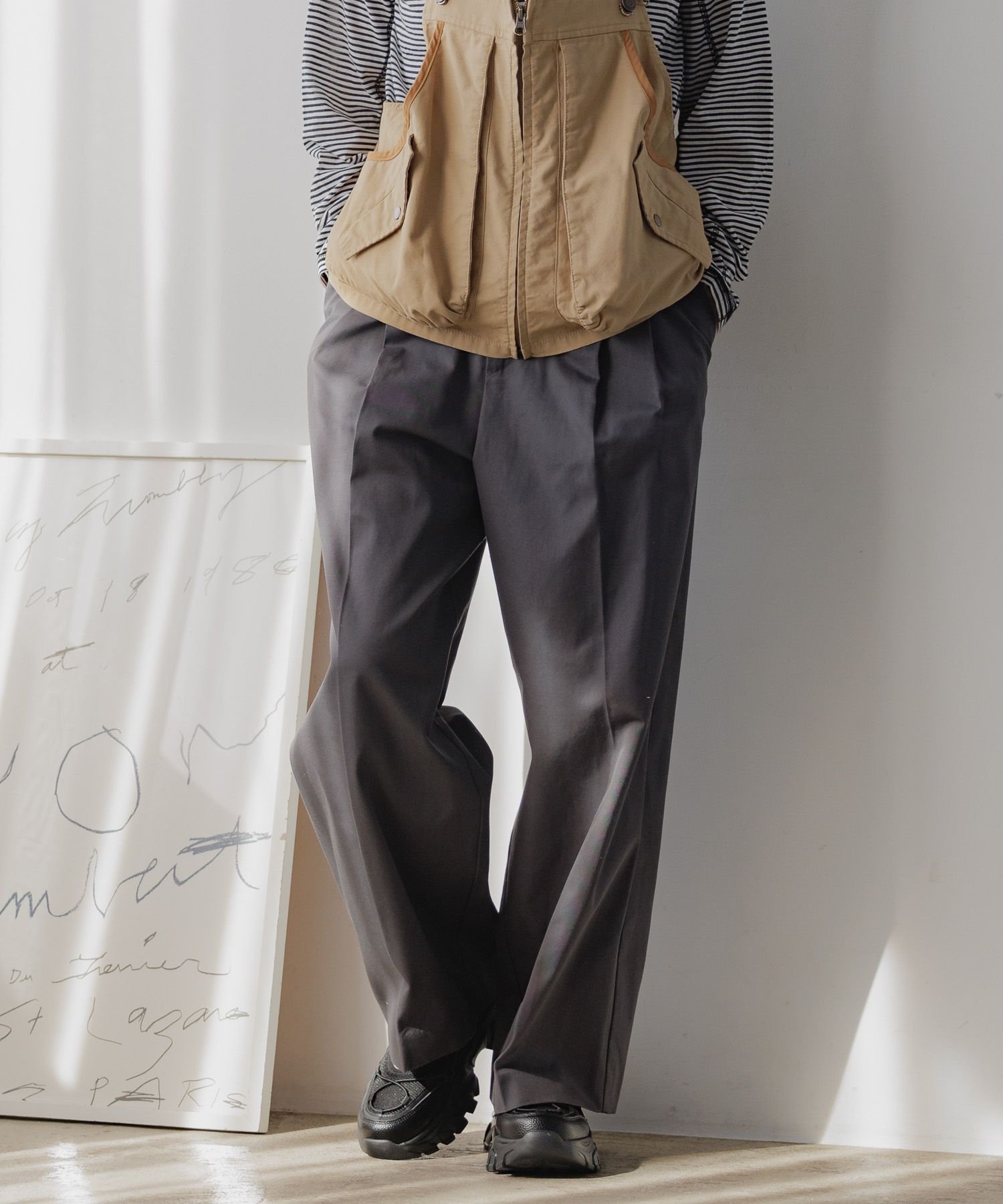 【ニコアンド/niko and】のボーイズクラフトチノパンツ インテリア・キッズ・メンズ・レディースファッション・服の通販 founy(ファニー) 　ファッション　Fashion　レディースファッション　WOMEN　パンツ　Pants　おすすめ　Recommend　キャミソール　Camisole　センター　Center　ベーシック　Basic　ボトム　Bottom　ワイド　Wide　エレガント 上品　Elegant　チャコール18|ID: prp329100004530437 ipo3291000000032029384