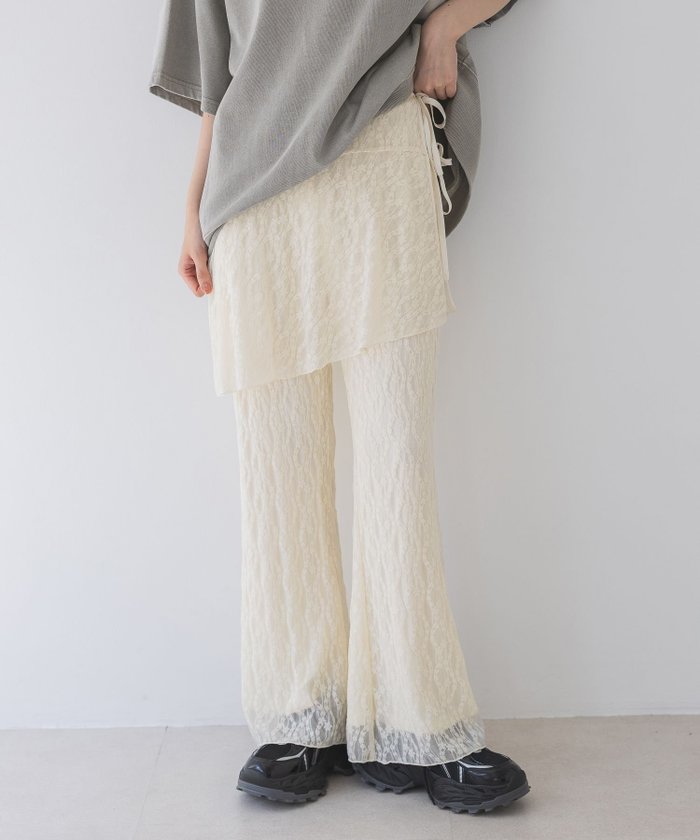 【ジーナシス/JEANASiS】のレーススカートレイヤードパンツ インテリア・キッズ・メンズ・レディースファッション・服の通販 founy(ファニー) https://founy.com/ ファッション Fashion レディースファッション WOMEN スカート Skirt おすすめ Recommend ジャケット Jacket スウェット Sweat ストレッチ Stretch デニム Denim トレンド Trend フレア Flare レース Race 今季 This Season 春 Spring |ID: prp329100004530445 ipo3291000000032029408