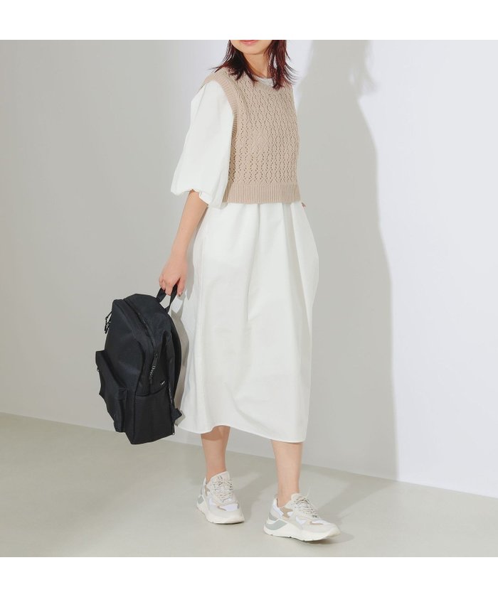 【その他のブランド/Other】のニットベスト付き ワンピース インテリア・キッズ・メンズ・レディースファッション・服の通販 founy(ファニー) https://founy.com/ ファッション Fashion レディースファッション WOMEN アウター Coat Outerwear アクリル Acrylic スリーブ Sleeve フェミニン Feminine ベスト Vest ロング Long エレガント 上品 Elegant 透かし Watermark |ID: prp329100004530446 ipo3291000000032029415