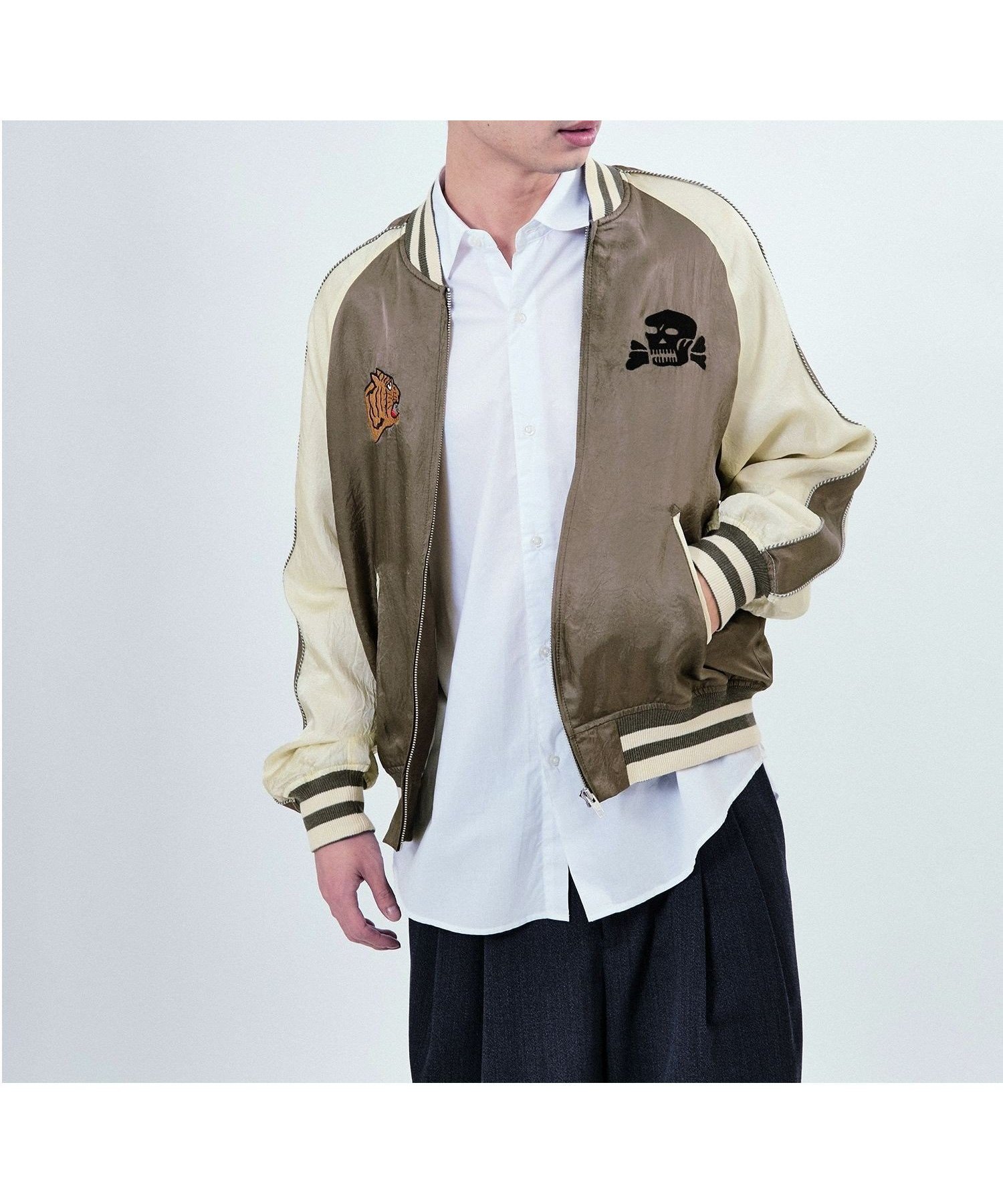 【アダム エ ロペ/ADAM ET ROPE'】のSUKA JACKET EMBRO TIGER SKULL インテリア・キッズ・メンズ・レディースファッション・服の通販 founy(ファニー) 　ファッション　Fashion　レディースファッション　Fashion for Women　アウター　Coat / Outerwear Collection　レディースジャケット・軽アウター　Jackets　春　Spring　グレー(07)|ID: prp329100004530472 ipo3291000000033257246