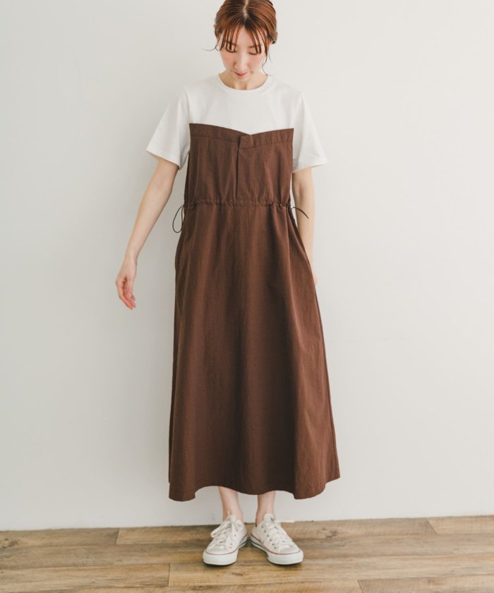 【その他のブランド/Other】のドッキングナイロンワンピース(半袖) インテリア・キッズ・メンズ・レディースファッション・服の通販 founy(ファニー) https://founy.com/ ファッション Fashion レディースファッション WOMEN ワンピース Dress 2025年 2025 2025春夏・S/S Ss,Spring/Summer,2025 カットソー Cut And Sew ドッキング Docking ドローコード Draw Cord 人気 Popularity 半袖 Short Sleeve 夏 Summer S/S・春夏 Ss・Spring/Summer |ID: prp329100004530480 ipo3291000000032029558