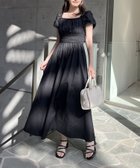 【ナイスクラップ/NICE CLAUP】の【全骨格細見え】シャーリング半袖ワンピ S/M展開 ブラック|ID: prp329100004530484 ipo3291000000032527633