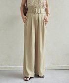 【ゼヴォン/Thevon】の【全骨格細見え】ベルト付きハイウエストタックパンツ グレージュ|ID: prp329100004530485 ipo3291000000032611846