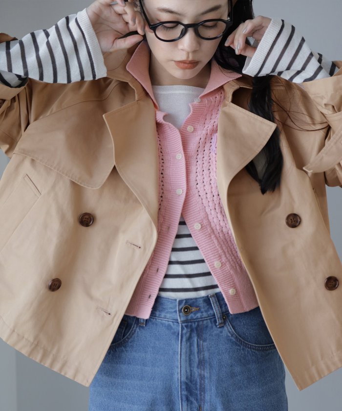 【エヌ ナチュラルビューティーベーシック/N.Natural Beauty basic】の袖バックルショートトレンチコート インテリア・キッズ・メンズ・レディースファッション・服の通販 founy(ファニー) https://founy.com/ ファッション Fashion レディースファッション WOMEN アウター Coat Outerwear コート Coats トレンチコート Trench Coats おすすめ Recommend ショート Short ツイル Twill フォルム Form |ID: prp329100004530503 ipo3291000000032029659
