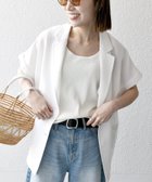 【シップス フォー ウィメン/SHIPS】のSHIPS any 手洗い可能 カラミ メッシュ ハーフスリーブ テーラード ジャケット ホワイト|ID:prp329100004530522