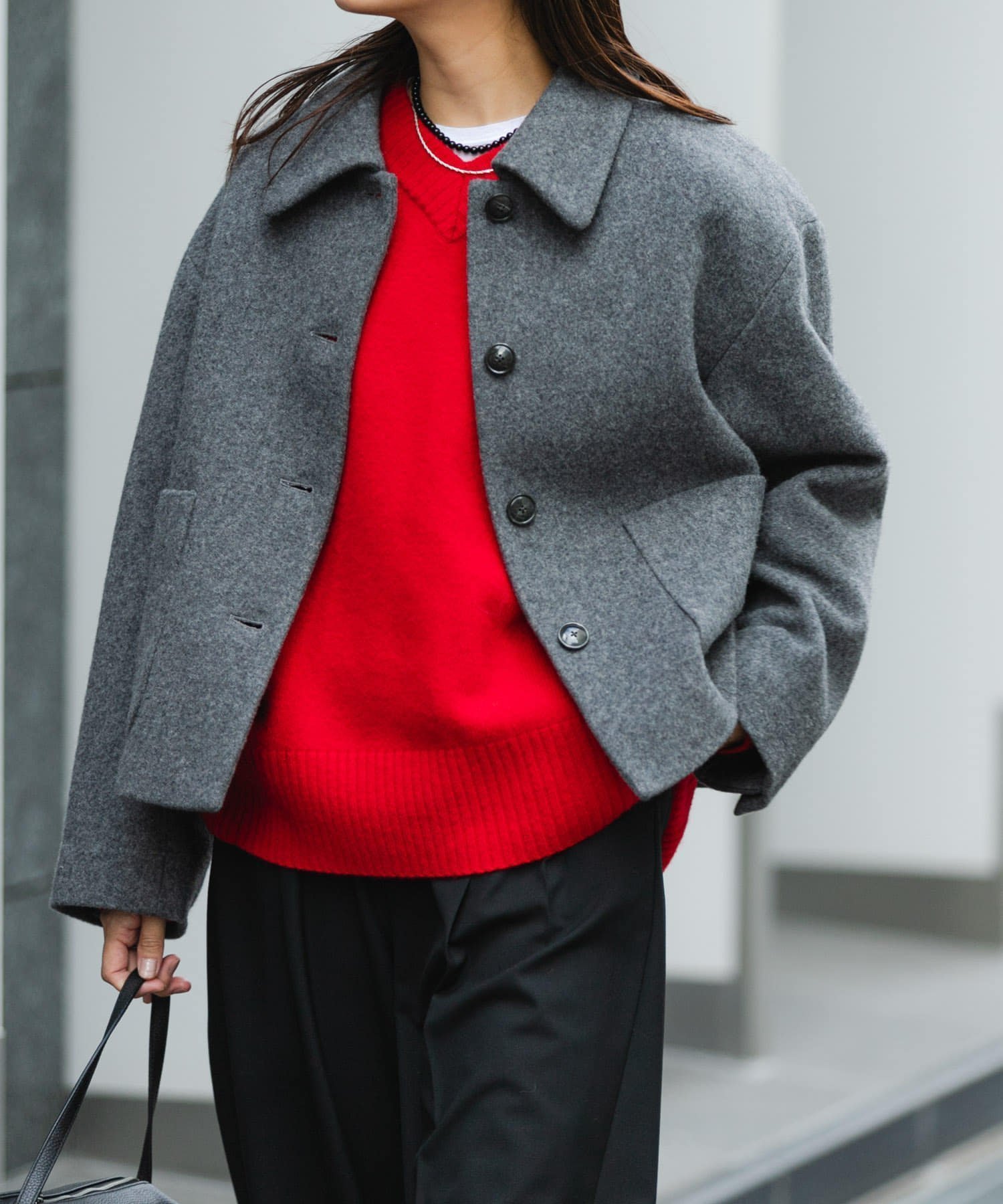 【アーバンリサーチ/URBAN RESEARCH】のウールモッサショートコート インテリア・キッズ・メンズ・レディースファッション・服の通販 founy(ファニー) 　ファッション　Fashion　レディースファッション　WOMEN　アウター　Coat Outerwear　コート　Coats　2024年　2024　2024-2025秋冬・A/W　Aw/Autumn/Winter/Fw/Fall/2024-2025　冬　Winter　おすすめ　Recommend　ショート　Short　フレア　Flare　ワイド　Wide　日本製　Made In Japan　A/W・秋冬　Aw・Autumn/Winter・Fw・Fall-Winter　GRAY|ID: prp329100004530526 ipo3291000000032029756