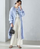 【シップス フォー ウィメン/SHIPS】の撥水加工/手洗い可能 裾 ドロスト ノーカラー ロング コート 24SS ライトブルー|ID: prp329100004530533 ipo3291000000032029776