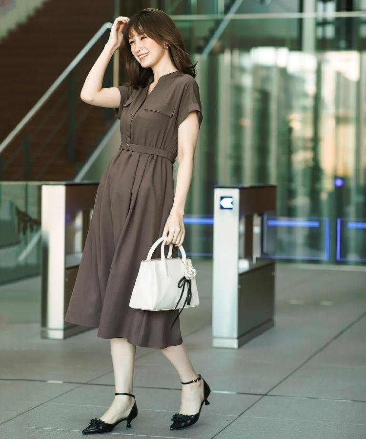 【インデックス/INDEX】の《6color/XS-LLsize》ダブルポケットスキッパーシャツワンピース【洗濯機洗い可/抗ピル/吸水速乾/防シワ】 インテリア・キッズ・メンズ・レディースファッション・服の通販 founy(ファニー) 　ファッション　Fashion　レディースファッション　WOMEN　ワンピース　Dress　シャツワンピース　Shirt Dresses　吸水　Water Absorption　スキッパー　Skipper　定番　Standard　フレア　Flare　ポケット　Pocket　半袖　Short Sleeve　おすすめ　Recommend　ブラウン|ID: prp329100004530558 ipo3291000000032029892