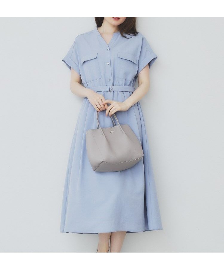【インデックス/INDEX】の《6color/XS-LLsize》ダブルポケットスキッパーシャツワンピース【洗濯機洗い可/抗ピル/吸水速乾/防シワ】 インテリア・キッズ・メンズ・レディースファッション・服の通販 founy(ファニー) 　ファッション　Fashion　レディースファッション　WOMEN　ワンピース　Dress　シャツワンピース　Shirt Dresses　吸水　Water Absorption　スキッパー　Skipper　定番　Standard　フレア　Flare　ポケット　Pocket　半袖　Short Sleeve　おすすめ　Recommend　ブルー|ID: prp329100004530558 ipo3291000000032029894