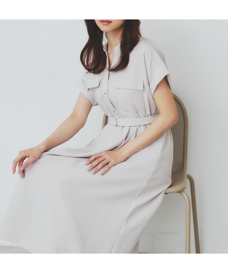 【インデックス/INDEX】の《6color/XS-LLsize》ダブルポケットスキッパーシャツワンピース【洗濯機洗い可/抗ピル/吸水速乾/防シワ】 インテリア・キッズ・メンズ・レディースファッション・服の通販 founy(ファニー) 　ファッション　Fashion　レディースファッション　WOMEN　ワンピース　Dress　シャツワンピース　Shirt Dresses　吸水　Water Absorption　スキッパー　Skipper　定番　Standard　フレア　Flare　ポケット　Pocket　半袖　Short Sleeve　おすすめ　Recommend　グレージュ|ID: prp329100004530558 ipo3291000000032029900