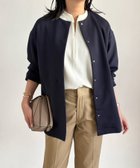 【その他のブランド/Other】の【オケージョンにも◎】ライトダンボールノーカラーミドルコート ネイビー|ID: prp329100004530564 ipo3291000000032029918