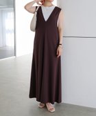 【その他のブランド/Other】のVネック ポンチ ワンピース フレア evernavy エバーネイビー チャコールブラウン|ID: prp329100004530566 ipo3291000000032029925