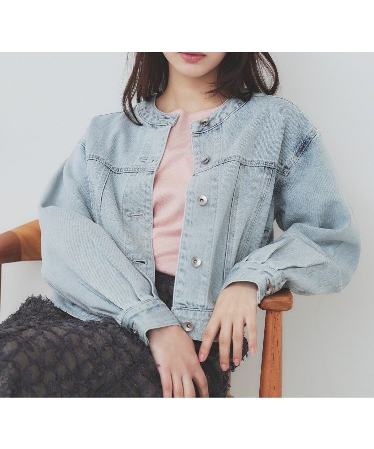 【インデックス/INDEX】のノーカラーGジャン【洗濯機洗い可】 人気、トレンドファッション・服の通販 founy(ファニー) 　ファッション　Fashion　レディースファッション　WOMEN　アウター　Coat Outerwear　スリーブ　Sleeve　デニム　Denim　バランス　Balance　フロント　Front　ポケット　Pocket　 other-1|ID: prp329100004530567 ipo3291000000032207256
