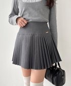 【ナイスクラップ/NICE CLAUP】のプレート付きプリーツミニスカート チャコールグレー|ID: prp329100004530569 ipo3291000000032527051