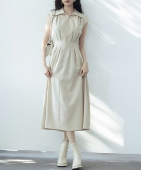 【セゾンドパピヨン/SAISON DE PAPILLON】のウエストタックミモレ丈ワンピース 人気、トレンドファッション・服の通販 founy(ファニー) ファッション Fashion レディースファッション WOMEN ワンピース Dress フレア Flare ミモレ Mimore エレガント 上品 Elegant 楽ちん Easy |ID:prp329100004530582