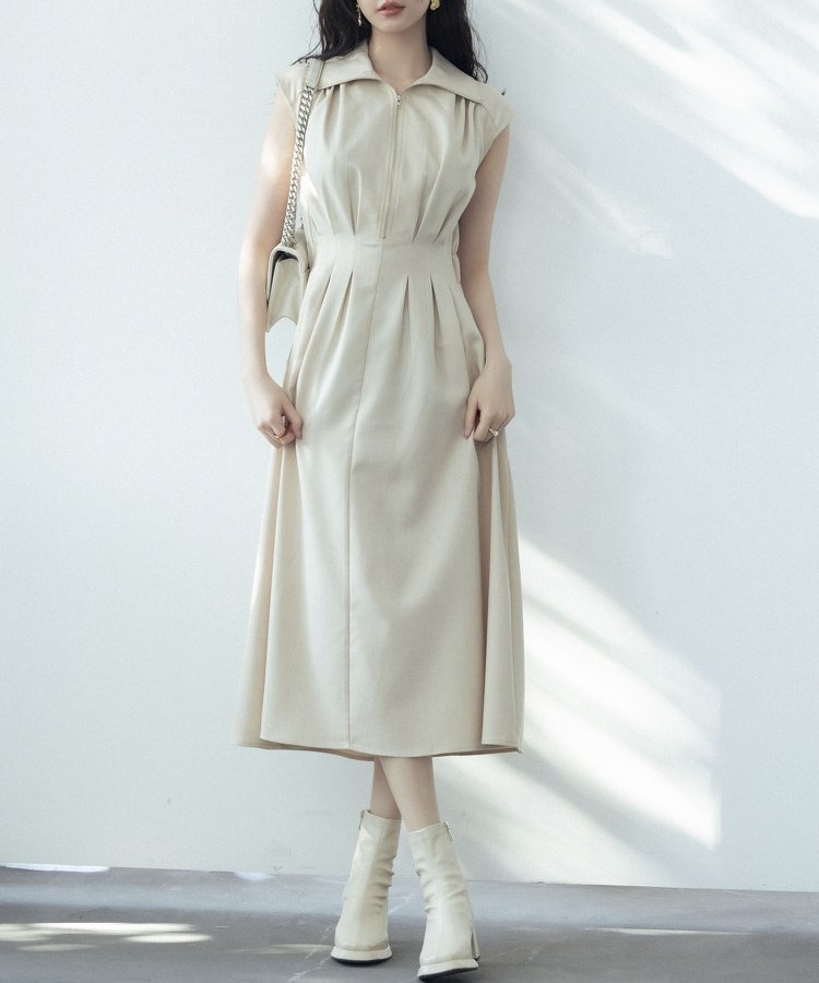 【セゾンドパピヨン/SAISON DE PAPILLON】のウエストタックミモレ丈ワンピース 人気、トレンドファッション・服の通販 founy(ファニー) 　ファッション　Fashion　レディースファッション　WOMEN　ワンピース　Dress　フレア　Flare　ミモレ　Mimore　エレガント 上品　Elegant　楽ちん　Easy　 other-1|ID: prp329100004530582 ipo3291000000032029994
