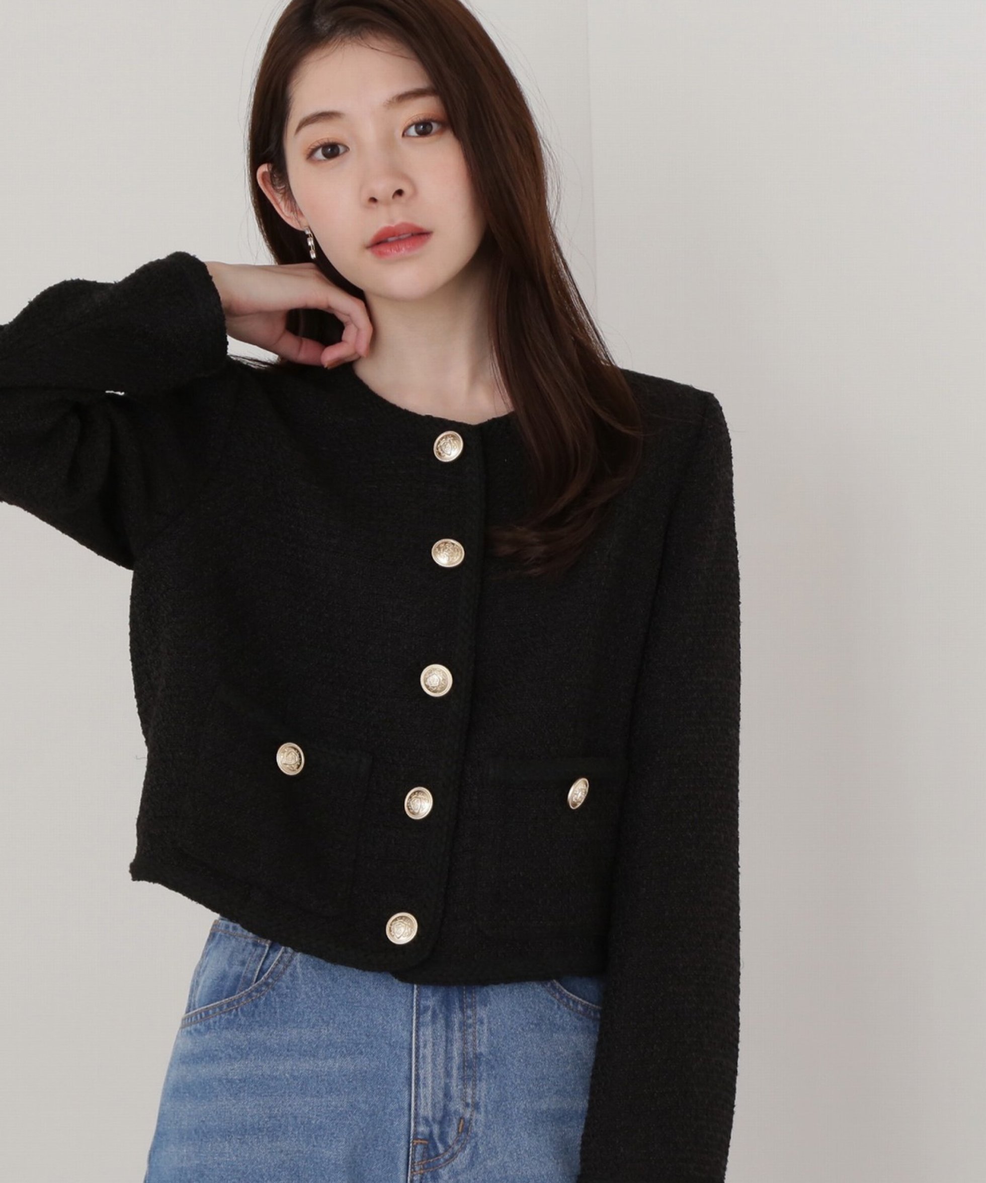 【プロポーション ボディドレッシング/PROPORTION BODY DRESSING】のツイードジャケット インテリア・キッズ・メンズ・レディースファッション・服の通販 founy(ファニー) 　ファッション　Fashion　レディースファッション　WOMEN　アウター　Coat Outerwear　ジャケット　Jackets　エレガント 上品　Elegant　ショート　Short　シンプル　Simple　ジャケット　Jacket　ツイード　Tweed　バランス　Balance　ブラック|ID: prp329100004530583 ipo3291000000032030006