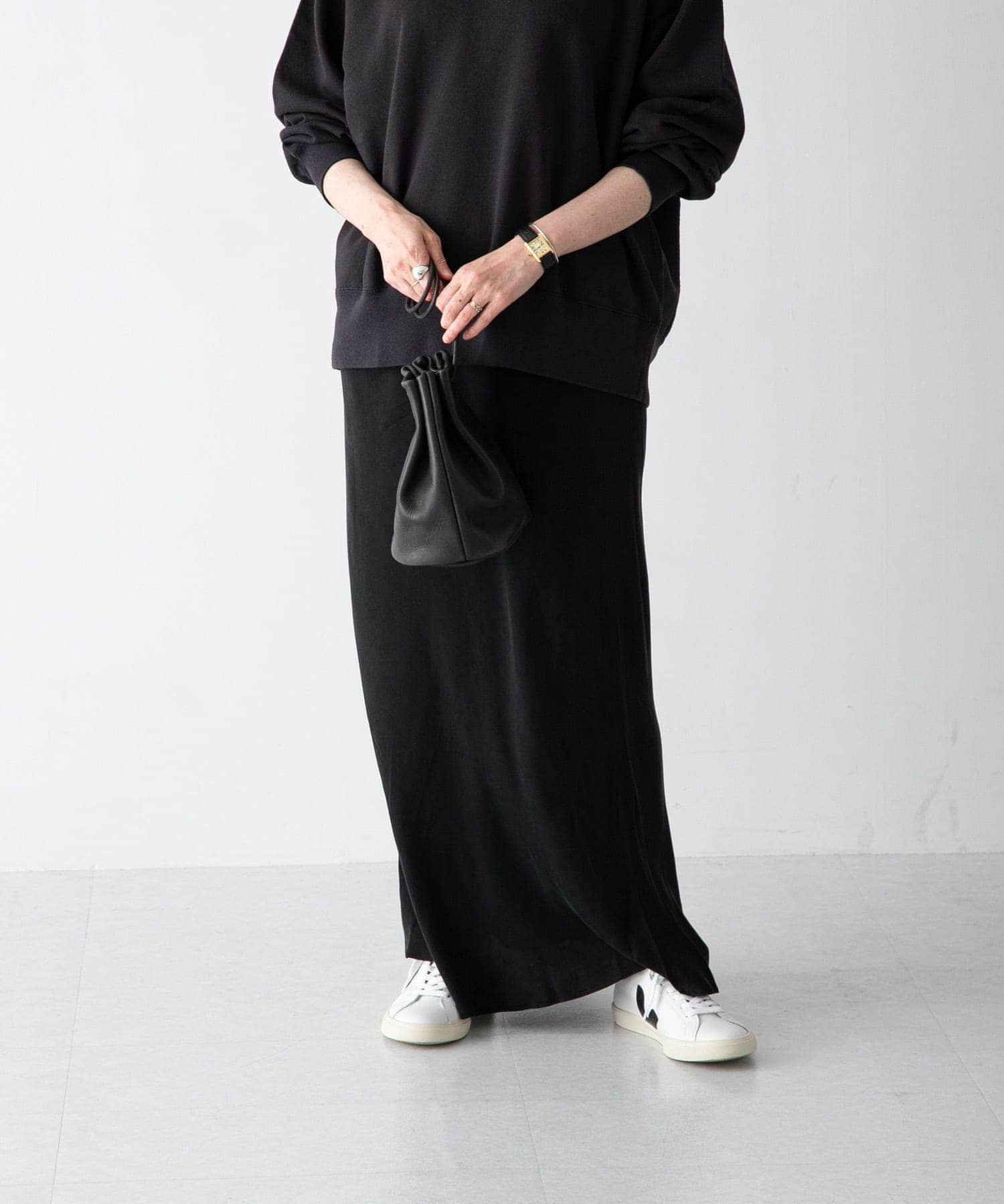 【かぐれ/kagure / URBAN RESEARCH】の『2サイズ展開』キュプラスカート インテリア・キッズ・メンズ・レディースファッション・服の通販 founy(ファニー) 　ファッション　Fashion　レディースファッション　WOMEN　スカート　Skirt　キュプラ　Cupra　スウェット　Sweat　スリット　Slit　ポケット　Pocket　エレガント 上品　Elegant　BLACK|ID: prp329100004530587 ipo3291000000032253668