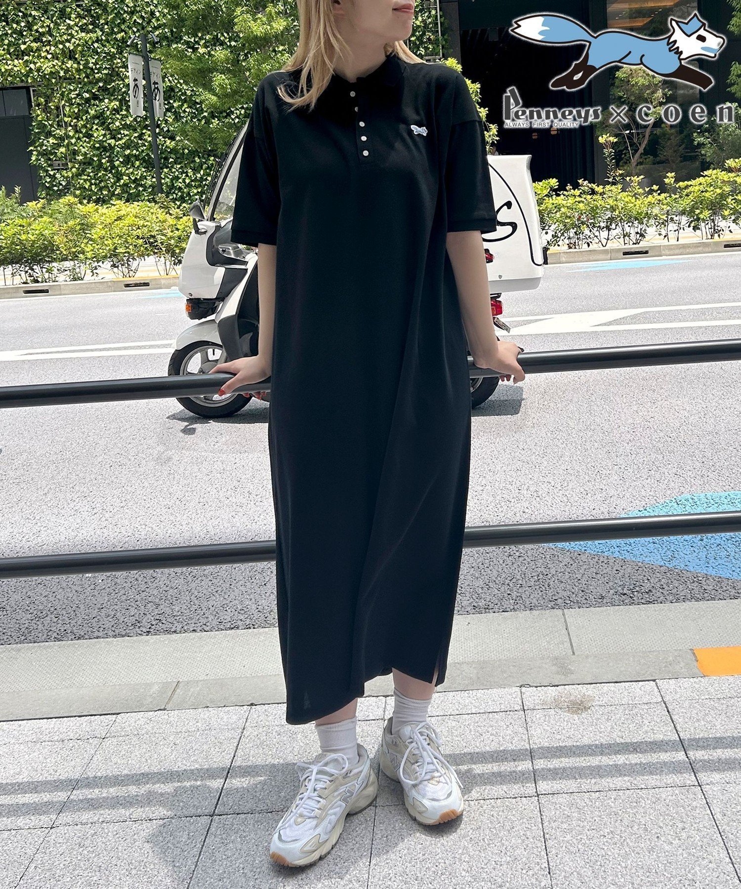 【コーエン/COEN】のPENNEYS(ぺニーズ)別注 ポロワンピース インテリア・キッズ・メンズ・レディースファッション・服の通販 founy(ファニー) 　ファッション　Fashion　レディースファッション　WOMEN　ワンピース　Dress　コラボ　Collaboration　コレクション　Collection　スポーティ　Sporty　デニム　Denim　人気　Popularity　別注　Special Order　リラックス　Relax　楽ちん　Easy　ワイド　Wide　おすすめ　Recommend　BLACK|ID: prp329100004530596 ipo3291000000032223859