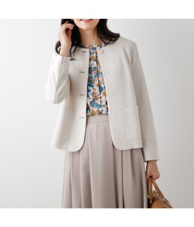 【ニューヨーカー/NEWYORKER】の【ウォッシャブル】インレイツイードジャージー ノーカラージャケット 人気、トレンドファッション・服の通販 founy(ファニー) ファッション Fashion レディースファッション WOMEN アウター Coat Outerwear ジャケット Jackets ノーカラージャケット No Collar Leather Jackets ウォッシャブル Washable 春 Spring コンパクト Compact ジャケット Jacket スタイリッシュ Stylish ストレッチ Stretch ツィード Tweed ネップ Nep Yarn ポケット Pocket メタル Metal S/S・春夏 Ss・Spring/Summer 夏 Summer |ID:prp329100004530613
