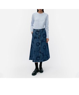 【マリメッコ/marimekko】のMaridenim Suoritus Unikko スカート 人気、トレンドファッション・服の通販 founy(ファニー) ファッション Fashion レディースファッション Fashion for Women スカート Skirts ストレッチ Stretch, Stretchy Fabric デニム Denim, Jeans Material パターン Pattern, Design Print パッチ Patch, Appliqué フロント Front, Front Design ポケット Pocket, Pocket Detail |ID:prp329100004530619