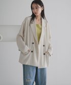 【ローリーズファーム/LOWRYS FARM】のホップサックダブルジャケット アイボリー|ID:prp329100004530627
