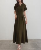 【ジュノア/JUNOAH】のCENEA キーネックタックデザインワンピース カーキ|ID: prp329100004530628 ipo3291000000032625798