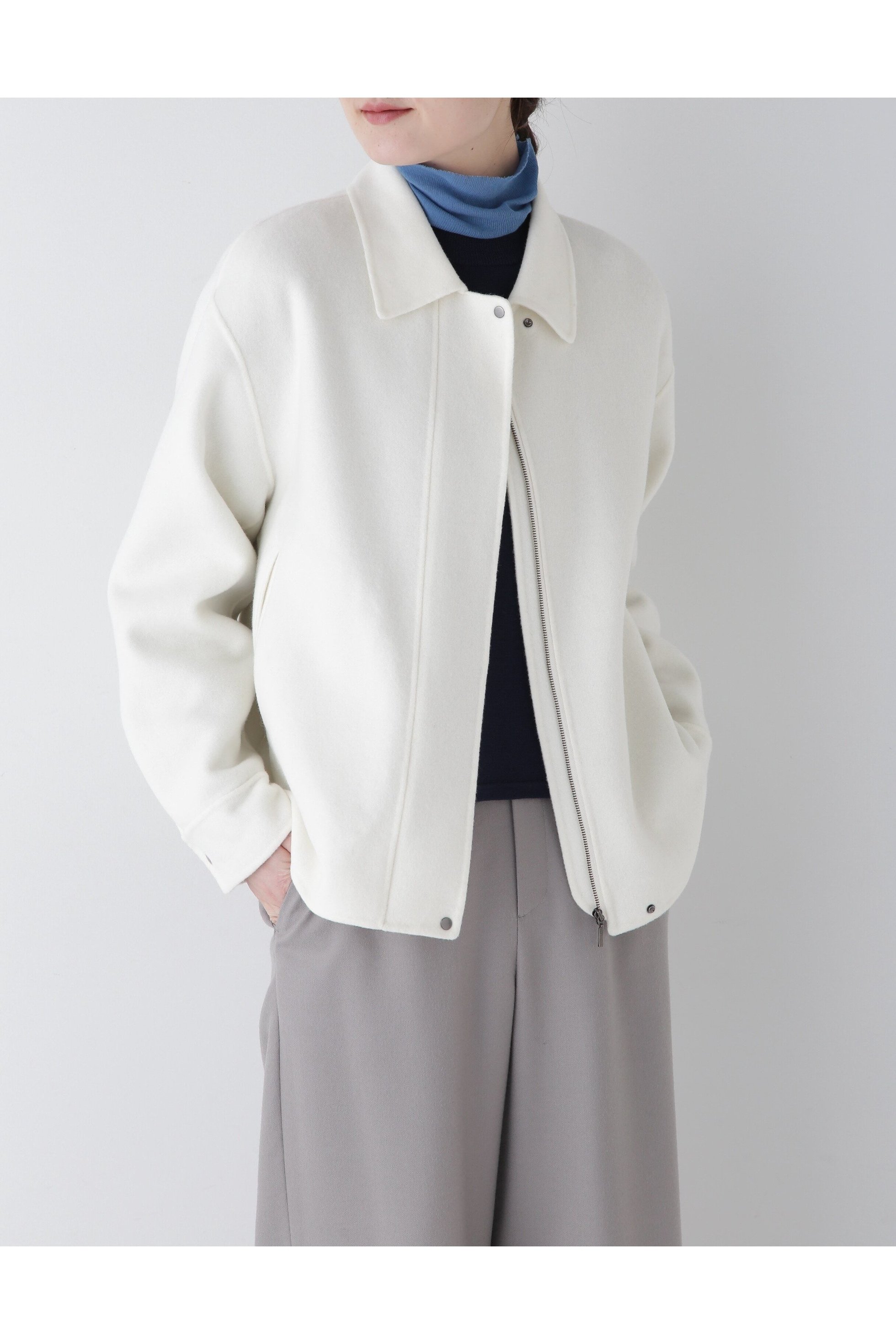 【ヒューマンウーマン/HUMAN WOMAN】のリバーショートブルゾン インテリア・キッズ・メンズ・レディースファッション・服の通販 founy(ファニー) 　ファッション　Fashion　レディースファッション　WOMEN　アウター　Coat Outerwear　ブルゾン　Blouson/Jackets　おすすめ　Recommend　ショート　Short　スタンダード　Standard　ストライプ　Stripe　バランス　Balance　ブルゾン　Blouson　ボックス　Box　ボトム　Bottom　ポケット　Pocket　エクリュ1|ID: prp329100004530640 ipo3291000000032030239