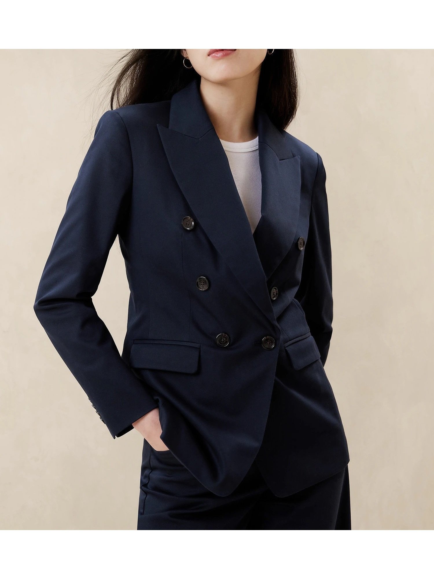 【バナナリパブリック ファクトリーストア/BANANA REPUBLIC FACTORY STORE】のBANANA REPUBLIC FACTORY STORE ストレッチコットン アイコンブレザー インテリア・キッズ・メンズ・レディースファッション・服の通販 founy(ファニー) 　ファッション　Fashion　レディースファッション　WOMEN　クラシカル　Classical　ストレッチ　Stretch　ビジネス 仕事 通勤　Business　ミックス　Mix　PREPPY_NAVY|ID: prp329100004530656 ipo3291000000032248944