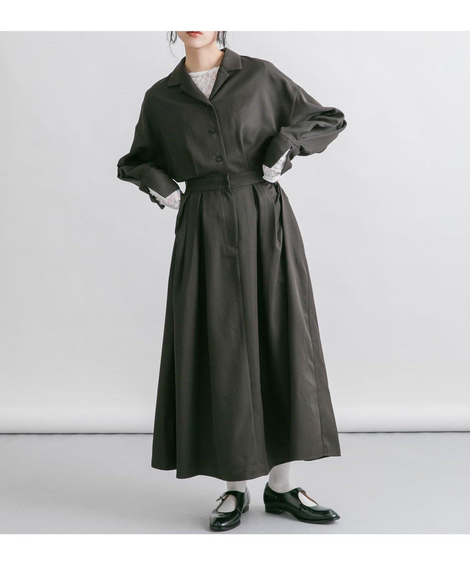 【ケービーエフ/KBF / URBAN RESEARCH】のオープンカラーボックスプリーツワンピース インテリア・キッズ・メンズ・レディースファッション・服の通販 founy(ファニー) 　ファッション　Fashion　レディースファッション　WOMEN　ワンピース　Dress　2025年　2025　2025春夏・S/S　Ss,Spring/Summer,2025　おすすめ　Recommend　シューズ　Shoes　ドッキング　Docking　フレア　Flare　ブラウジング　Browsing　レース　Race　切替　Switching　夏　Summer　S/S・春夏　Ss・Spring/Summer　D.COFFEE|ID: prp329100004530681 ipo3291000000032291194