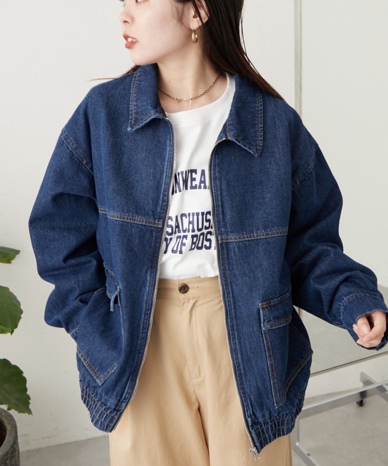 【チャオパニックティピー/CIAOPANIC TYPY】の【ユニセックス】ビックシルエットコットンデニムジャケット インテリア・キッズ・メンズ・レディースファッション・服の通販 founy(ファニー) 　ファッション　Fashion　レディースファッション　WOMEN　アウター　Coat Outerwear　ジャケット　Jackets　デニムジャケット　Denim Jackets　インナー　Inner　ジャケット　Jacket　スウェット　Sweat　スラックス　Slacks　セットアップ　Set Up　デニム　Denim　トレンド　Trend　パーカー　Hoodie　おすすめ　Recommend　ネイビー|ID: prp329100004530684 ipo3291000000032119707