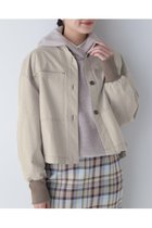 【ヒューマンウーマン/HUMAN WOMAN】の30/-リサイクル混コットンウェザーブルゾン ライトブラウン|ID: prp329100004530714 ipo3291000000032030567