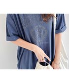 【アンドミー/andme】のピグメント加工 ロゴ 刺繍 エンブロイダリー Tシャツ ワンピース ネイビー|ID: prp329100004530721 ipo3291000000033567125