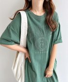 【アンドミー/andme】のピグメント加工 ロゴ 刺繍 エンブロイダリー Tシャツ ワンピース グリーン|ID: prp329100004530721 ipo3291000000033567126